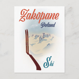 Postal Poster de esquí de Zakopane Polonia