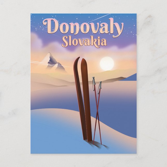 Postal Poster de esquiar Donovaly Slovakia. (Anverso)