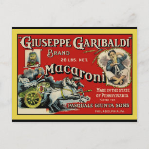 Postal Poster de etiquetas de Macaroni de Arte Vintage