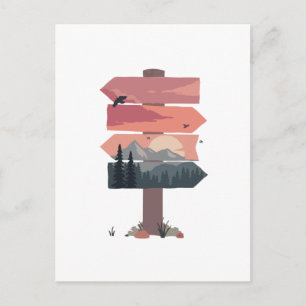 Postal Póster de exploración de puesta de sol de montaña 