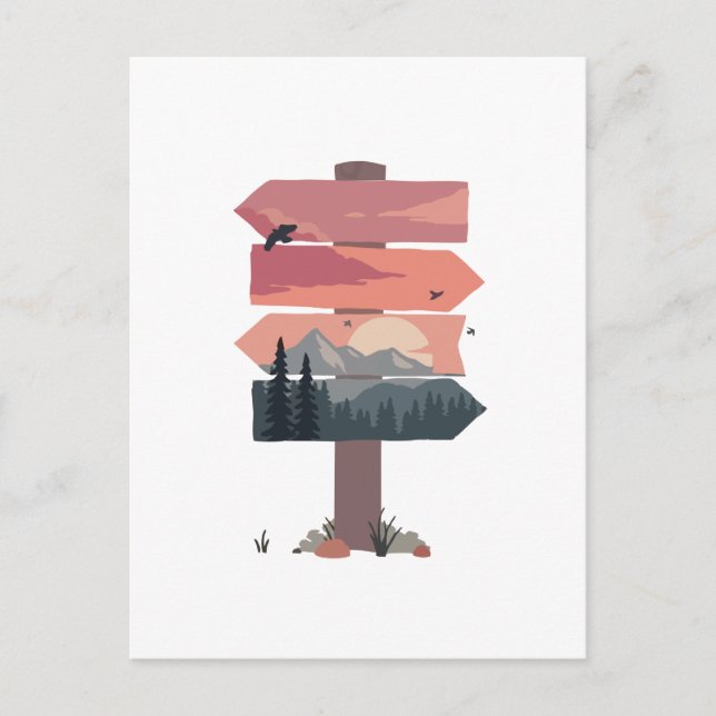 Postal Póster de exploración de puesta de sol de montaña  (Anverso)