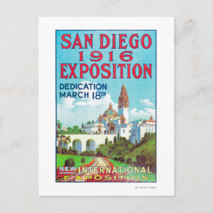 Postal Poster de Exposiciones Internacionales de San Dieg