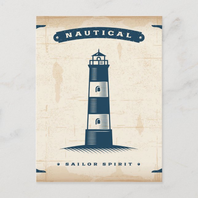 Postal Poster de faro de época 1 (Anverso)