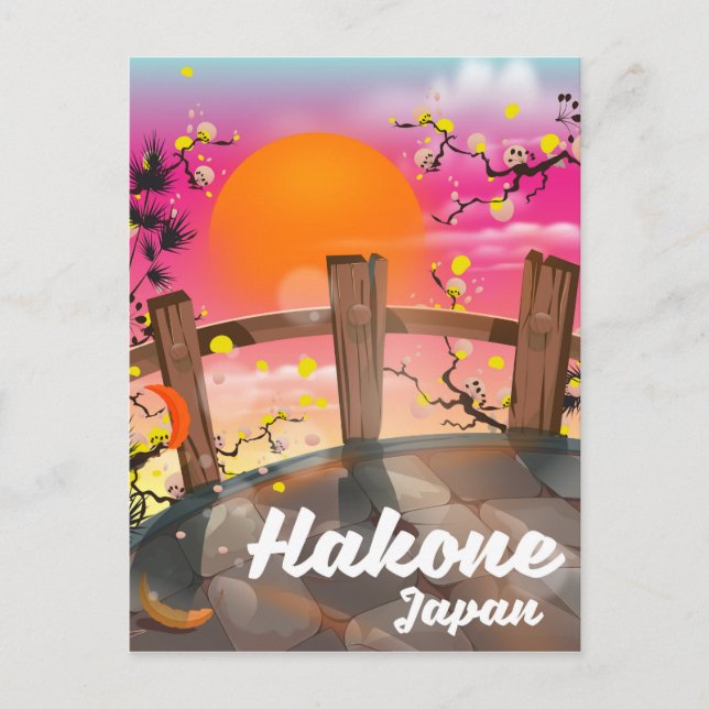 Postal Póster de flor de Hakone Japón. (Anverso)