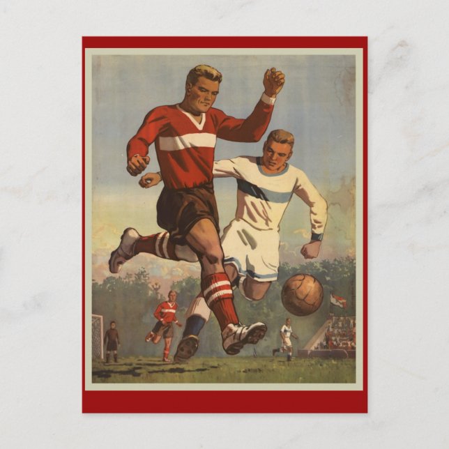 Postal Poster de fútbol de Vintage (Anverso)
