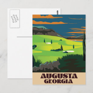 Postal Póster de golf de Augusta Georgia