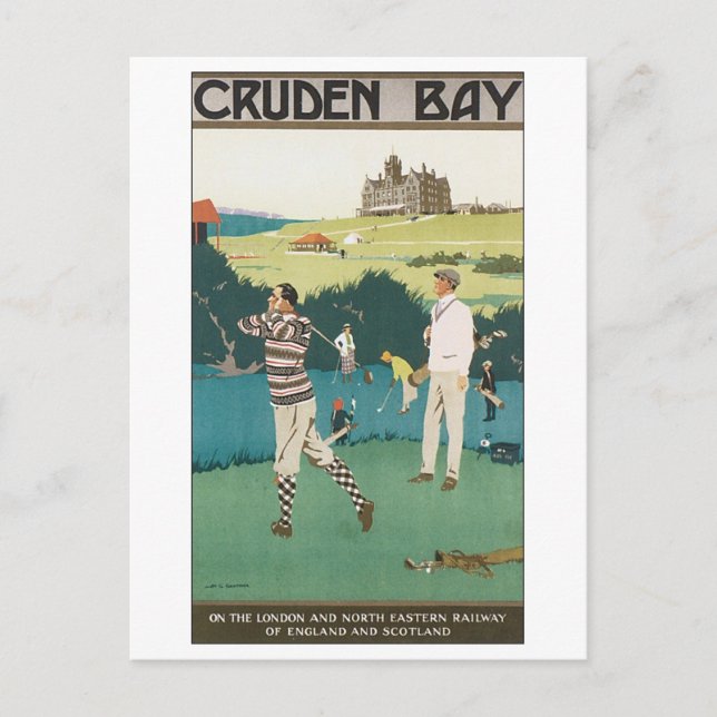 Postal Poster de golf de Cruden Bay (Anverso)