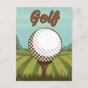 Postal Póster de golf estilo vintage