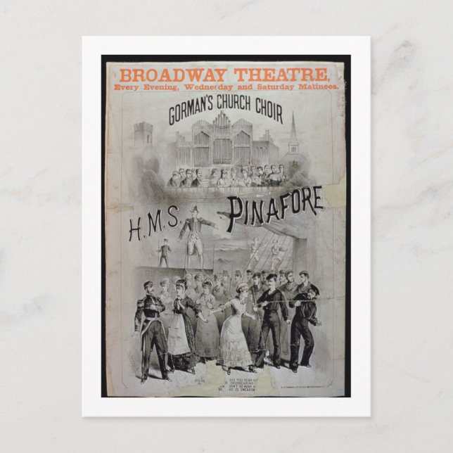 Postal Poster de 'HMS Pinafore', interpretado por C de Go (Anverso)