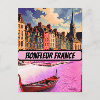Postal Póster de Honfleur Francia Impresión de Viaje Arte