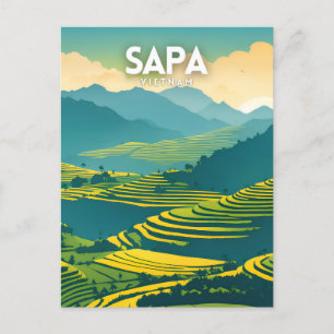 Postal Poster de ilustracion de Vietnam de Sapa
