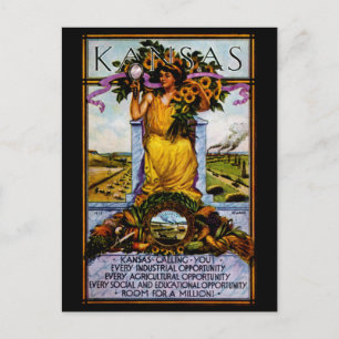 Postal poster de Kansas de 1911