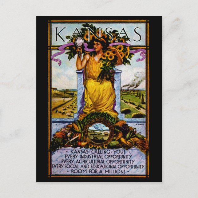 Postal poster de Kansas de 1911 (Anverso)