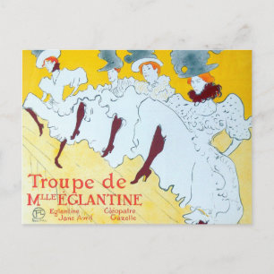 Postal Póster de la chica bailando amarilla de Toulouse L