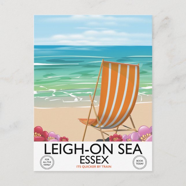 Postal Poster de la costa de Leigh-on-Sea Essex (Anverso)
