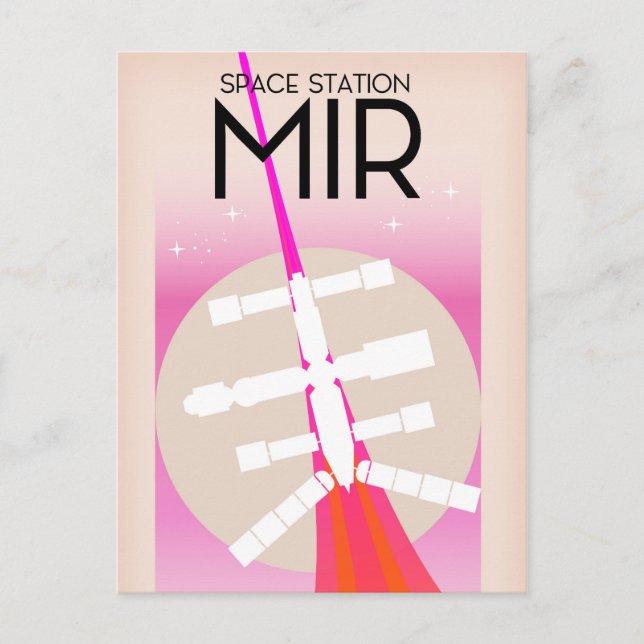 Postal Poster de la estación espacial rusa MIR (Anverso)