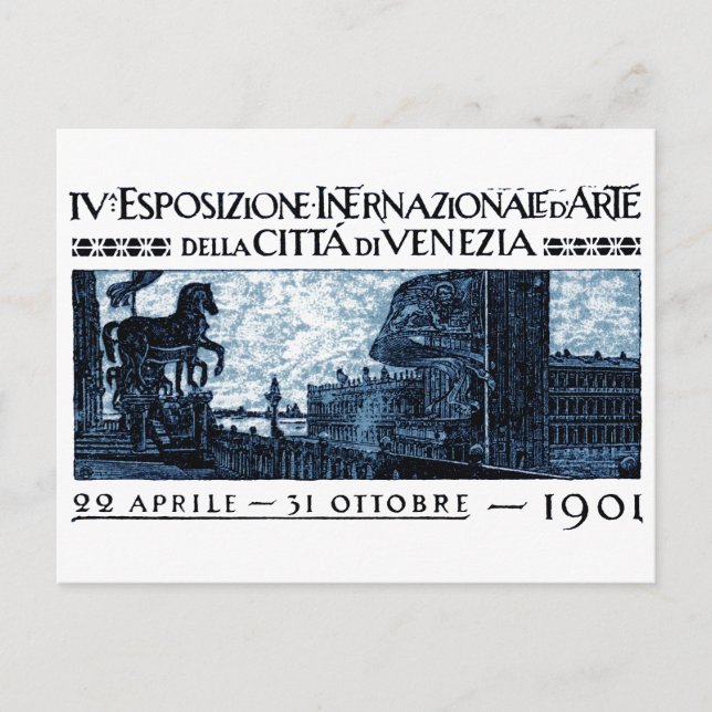 Postal poster de la exposición de arte de Venecia de 1901 (Anverso)