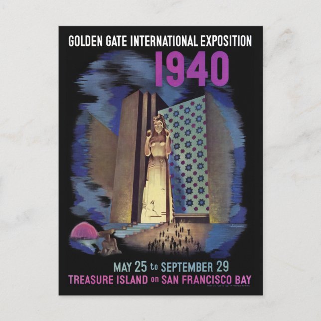 Postal poster de la Exposición Internacional Golden Gate  (Anverso)