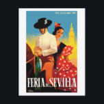 Postal Poster de la Feria de Abril de Sevilla 1961<br><div class="desc">Vintage poster clásico de 1961 anunciando el festival anual de Sevilla que se celebra en la capital andaluza de España cada año.</div>