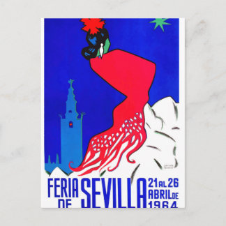 Postal Poster de la Feria de Abril de Sevilla 1964