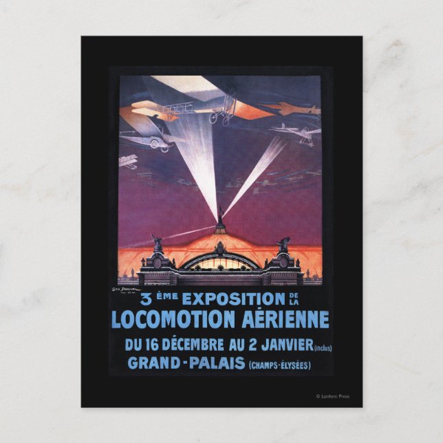 Postal Poster de la luz de búsqueda de vuelo sobre el avi (Anverso)