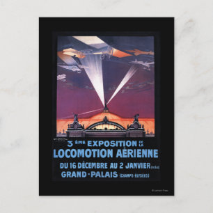 Postal Poster de la luz de búsqueda de vuelo sobre el avi