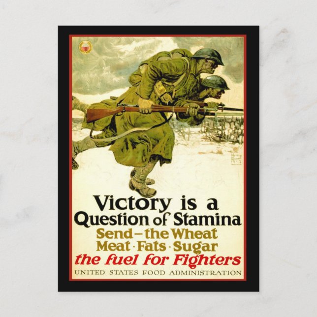 Postal Poster de la Primera Guerra Mundial sobre el sumin (Anverso)