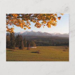 Postal Poster de la puesta de sol de Tatras en otoño