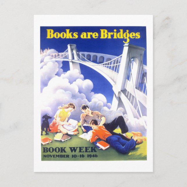 Postal Poster de la semana del libro "Los libros son puen (Anverso)