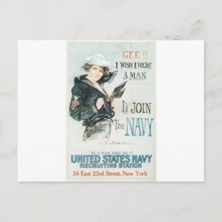 Postal Poster de la vieja marina alrededor de 1918