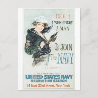 Postal Poster de la vieja marina alrededor de 1918