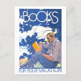 Postal Poster de "Libros para sus vacaciones" vintage