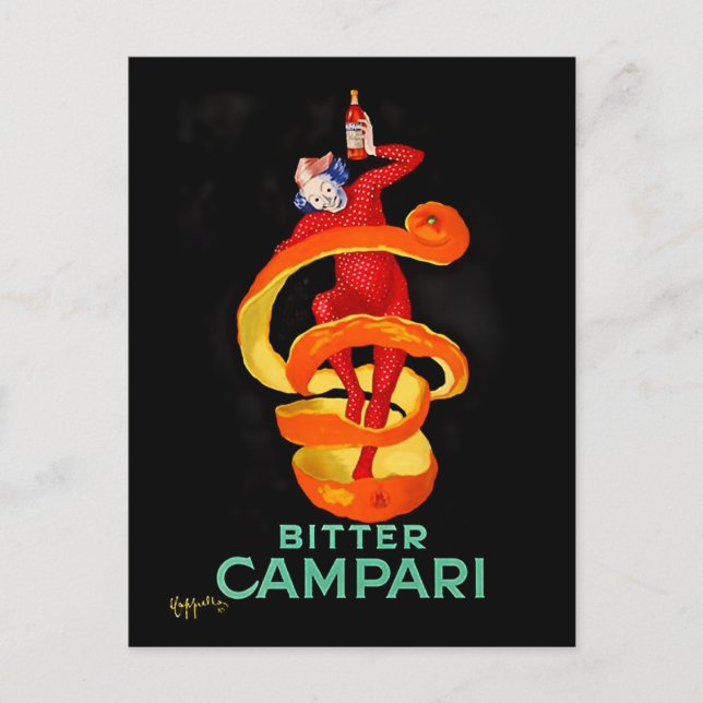 Postal Póster de licor de naranja amarga de Leonetto Capp (Anverso)