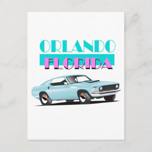 Postal Póster de los 80 de Orlando Florida