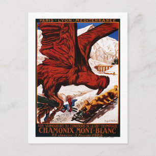 Postal poster de los Juegos Olímpicos de Invierno de 1924
