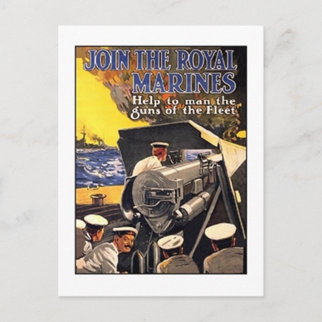 Postal Poster de los Marines Reales Vintage (Anverso)