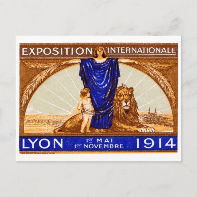 Postal poster de Lyon International Expo 1914 (Anverso)