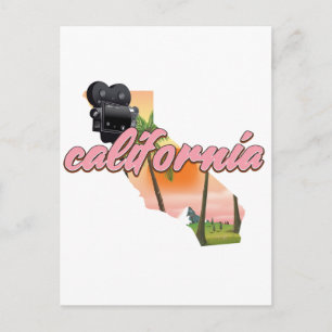 Postal Poster de mapas de California USA
