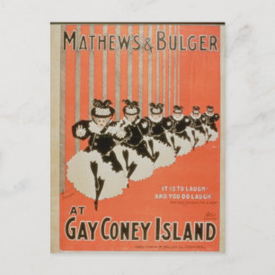Postal Poster de 'Mathews & Bulger' en la isla Gay Coney