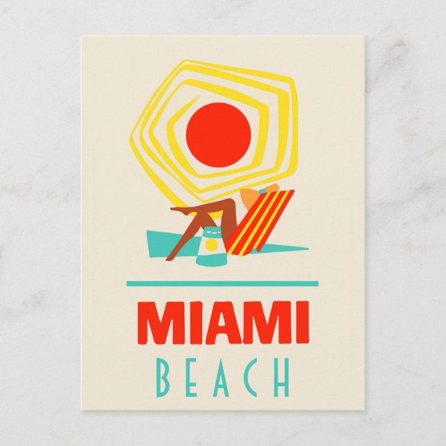 Postal Póster de Miami Beach (Anverso)