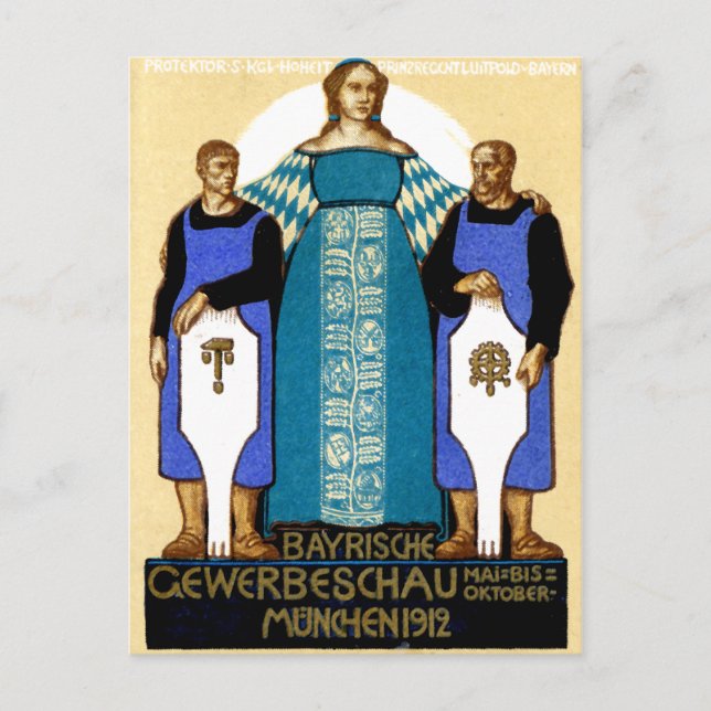 Postal poster de Múnich Alemania en 1912 (Anverso)