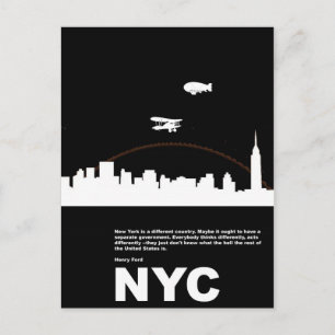 Postal Poster de Nueva York Black