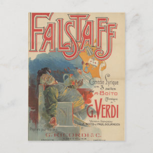 Postal Poster de ópera de Falstaff (París première 1894)