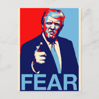 Postal Poster de parodia del "miedo" Donald trump 2017
