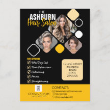 Póster de peluquero con diseño personalizado en ne
