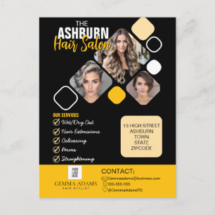 Postal Póster de peluquero con diseño personalizado en ne