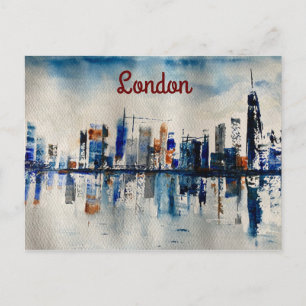 Postal Poster de pintura abstracta de London City Skyline