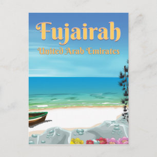 Postal póster de playa de Fujairah Emiratos Árabes Unidos