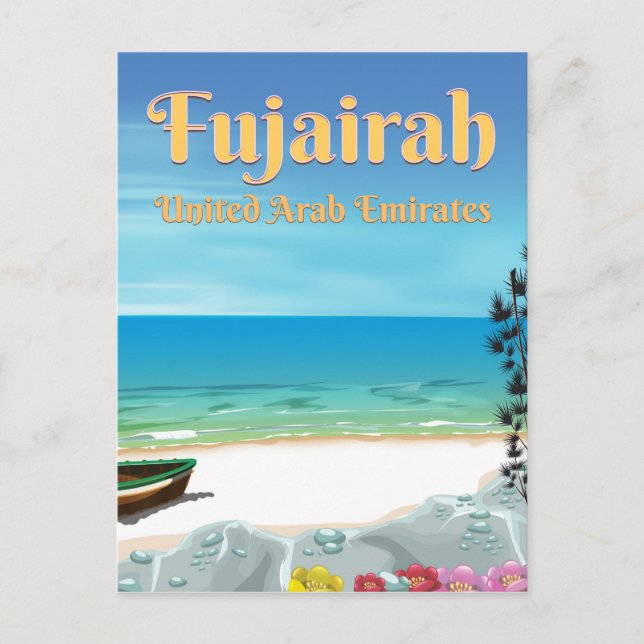 Postal póster de playa de Fujairah Emiratos Árabes Unidos (Anverso)
