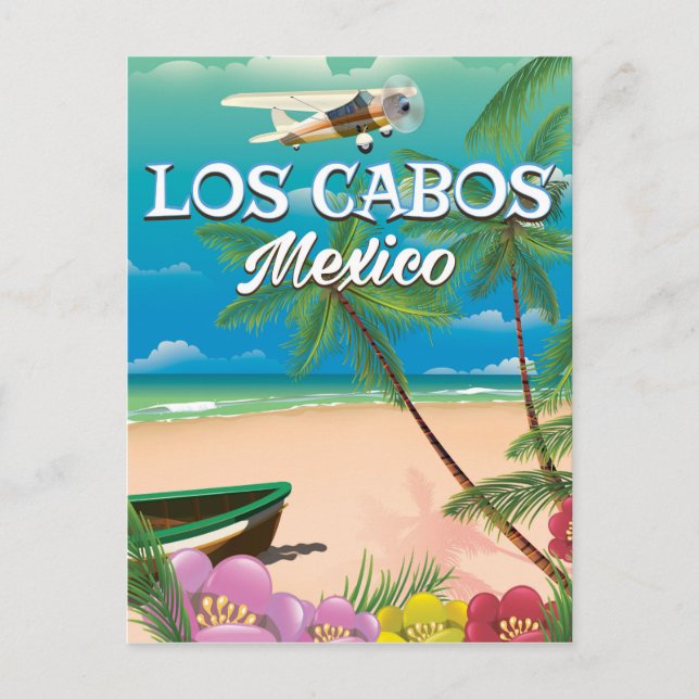 Postal Poster de playa de Los Cabos México (Anverso)